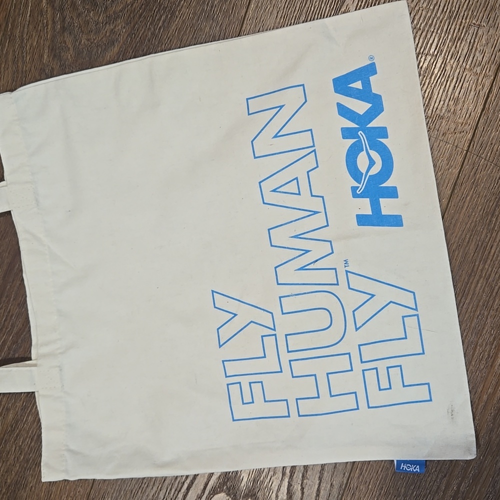 HOKA FLY HUMAN FLY CANVAS TOTE.   #7791